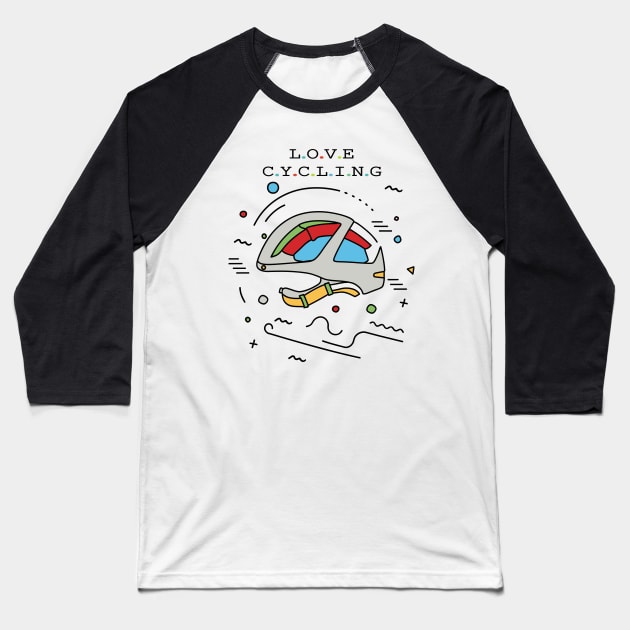 Love Cycling Baseball T-Shirt by Fashioned by You, Created by Me A.zed